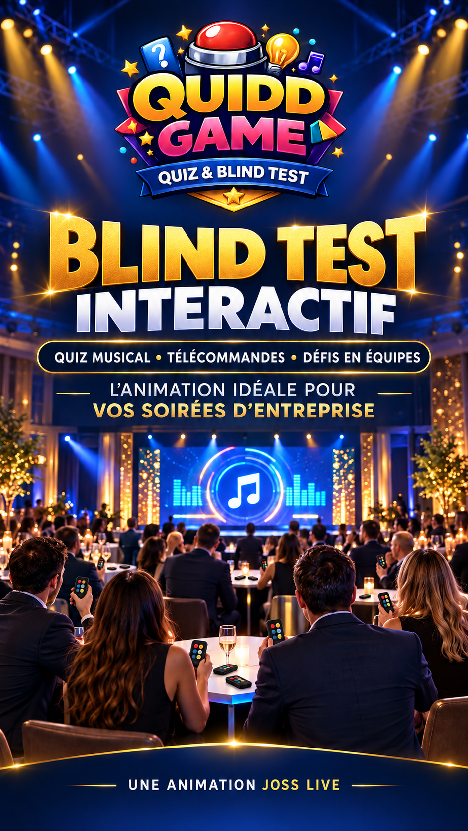 Affiche Quidd Game, blind test interactif Joss Live