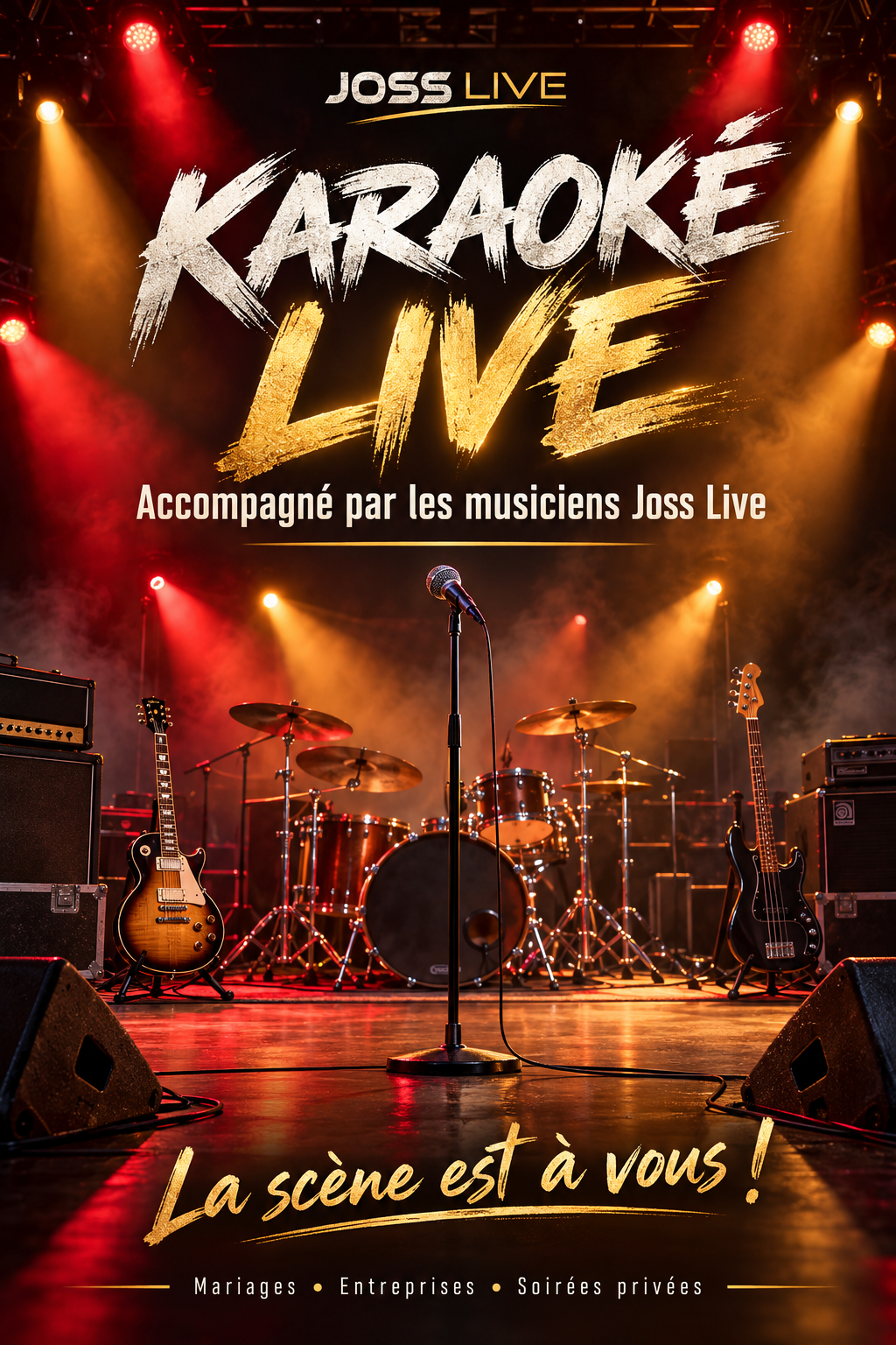 Affiche Karaoké Live Joss Live : accompagné par les musiciens, la scène est à vous